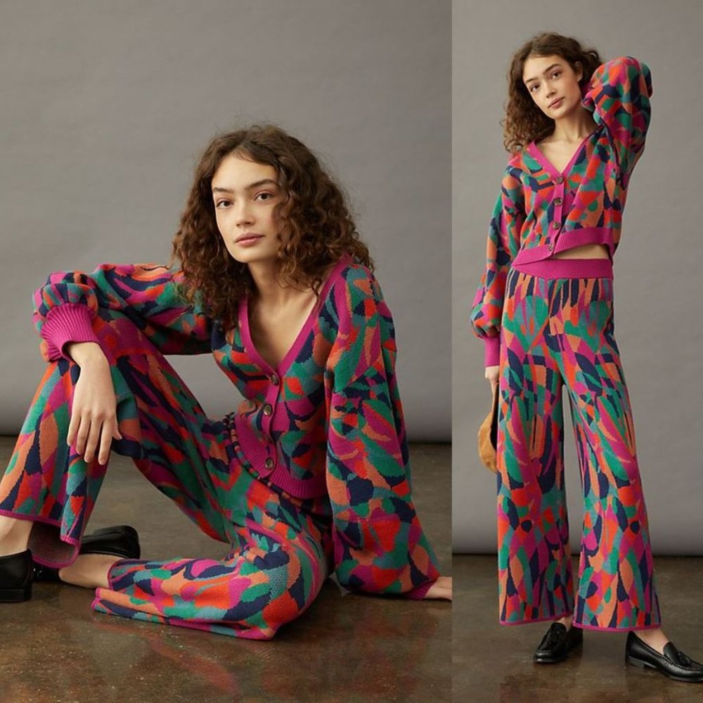 Anthropologie Farm Rio Consuela Sweater Set Large